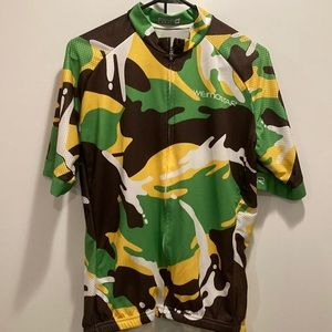 Weimostar Cycling Shirt Men's XL Camo Print Short Sleeve Full Zip Cycling Shirt